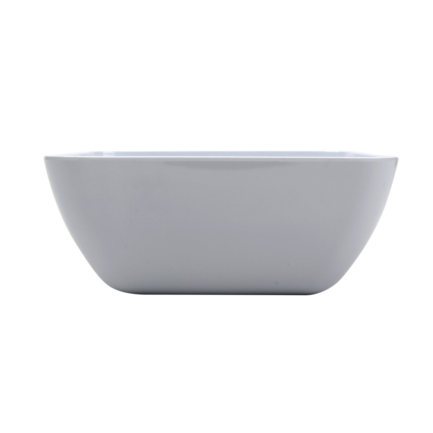 12 oz. Melamine, White, Square Soup, Salad, Pasta Nappie Bowl with Rounded Corners, (12.5 oz. rim-full), 2" Deep, G.E.T. Midtown (12 Pack)