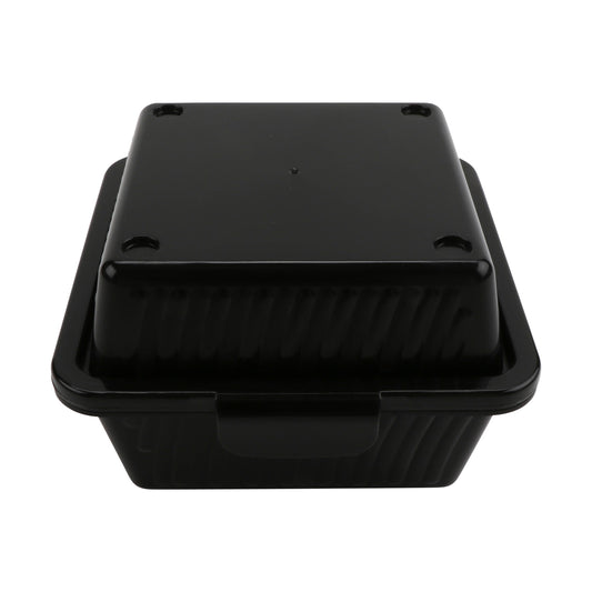 Single Entree, Black, Polypropylene, Food Reusable Container, 5" L x 5" W x 3.25" H, G.E.T. Eco-Takeout's (12 Pack)
