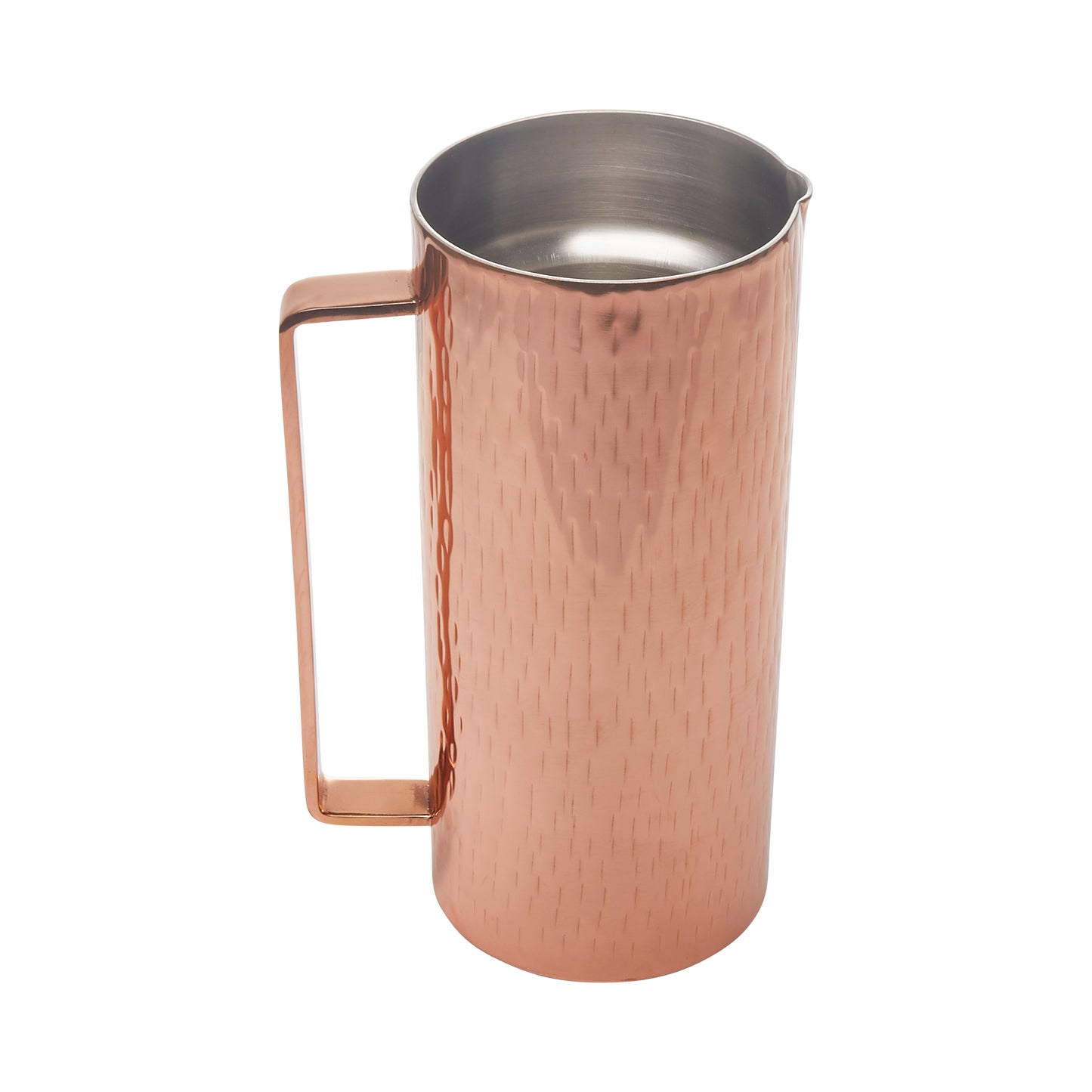 1.6 qt. Copper, Hammered Finish, Double Wall Pitcher with Handle