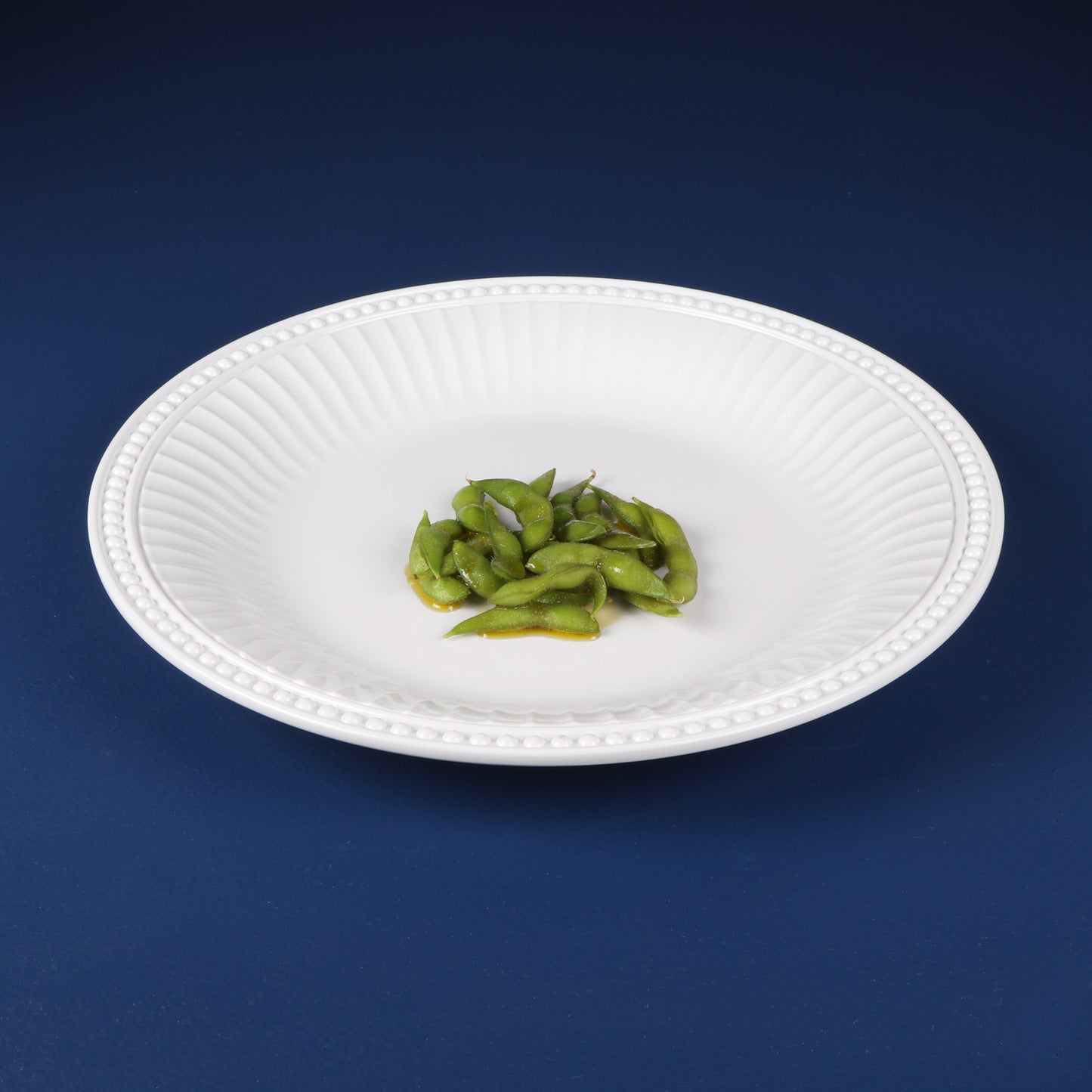 Melamine Round Beaded Edge Platter - White