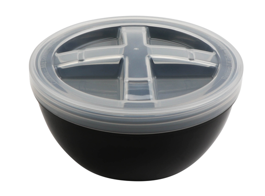 32 oz. Polypropylene, Black/Clear, Reusable Soup Container, (41 oz. Rim-Full), 6.5" Top Dia., 3.25" Tall, G.E.T. Eco-Takeout's (12 Pack)