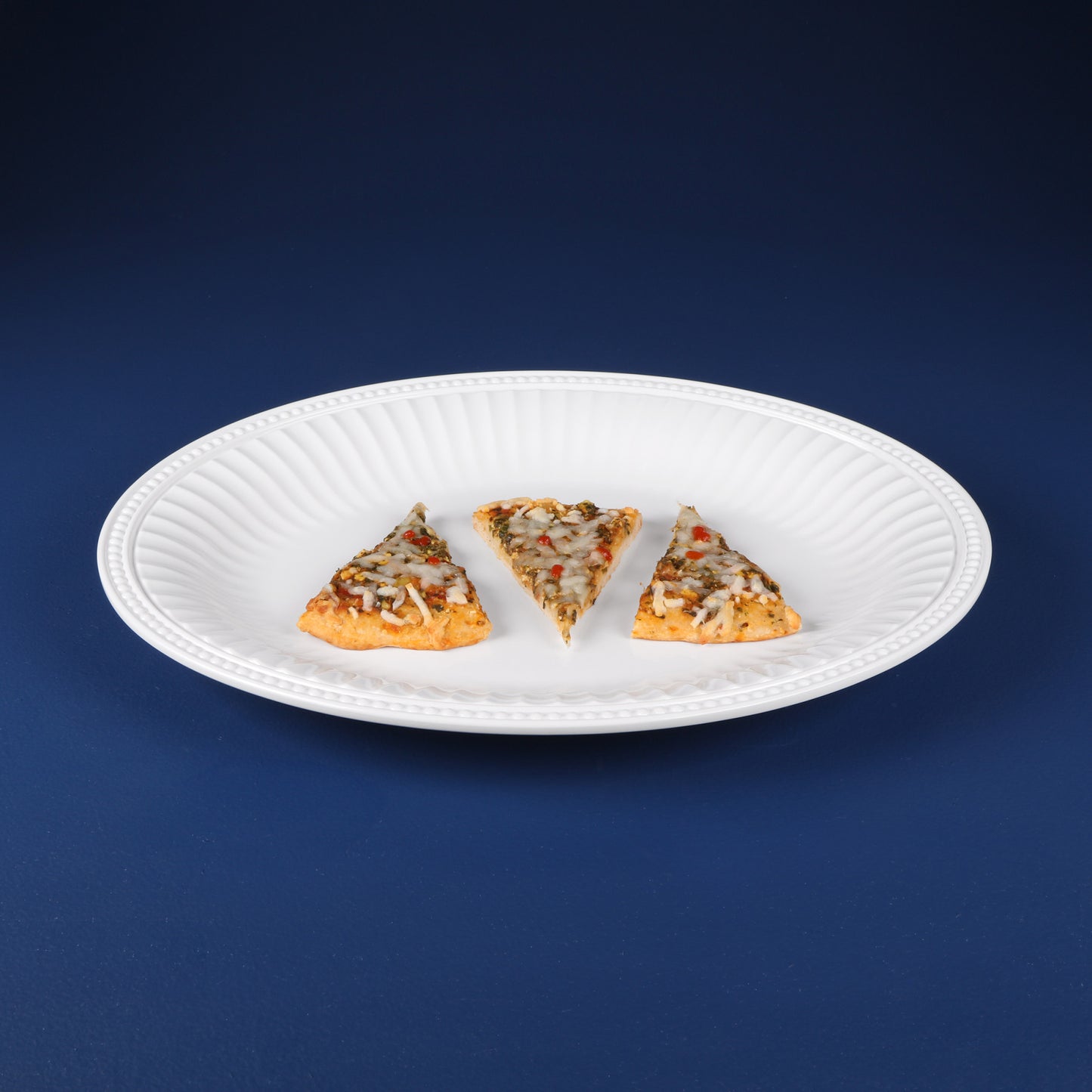 Melamine Oval Beaded Edge Platter - White