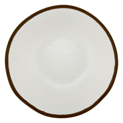 1 qt. Cream, Melamine, Large Salad Bowl, (1.2 qt. rim-full), 7" Top Dia., 2.5" Deep, G.E.T. Pottery Market Glazed (12 Pack)