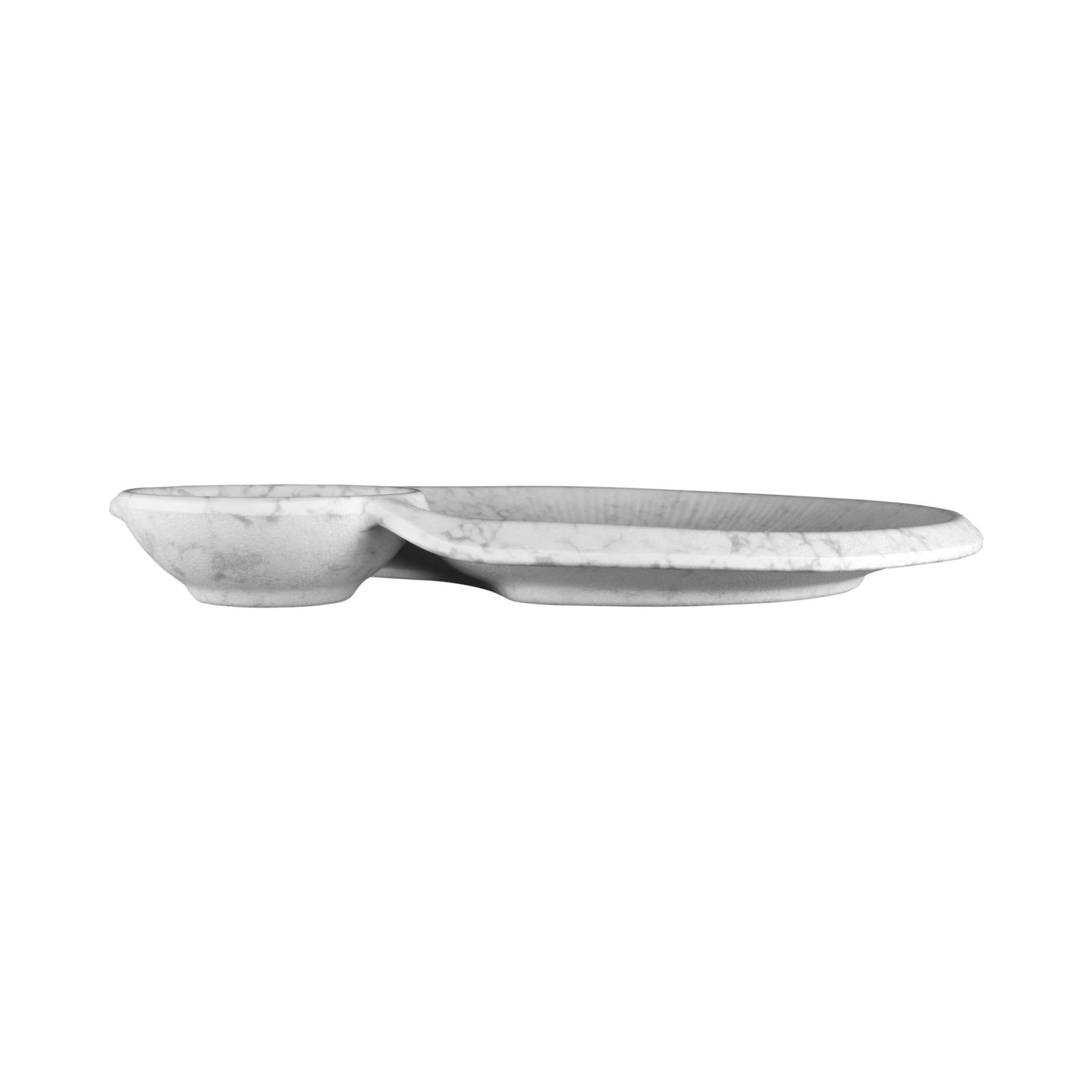 Melamine Round Chip & Dip Plate - Gray Marble