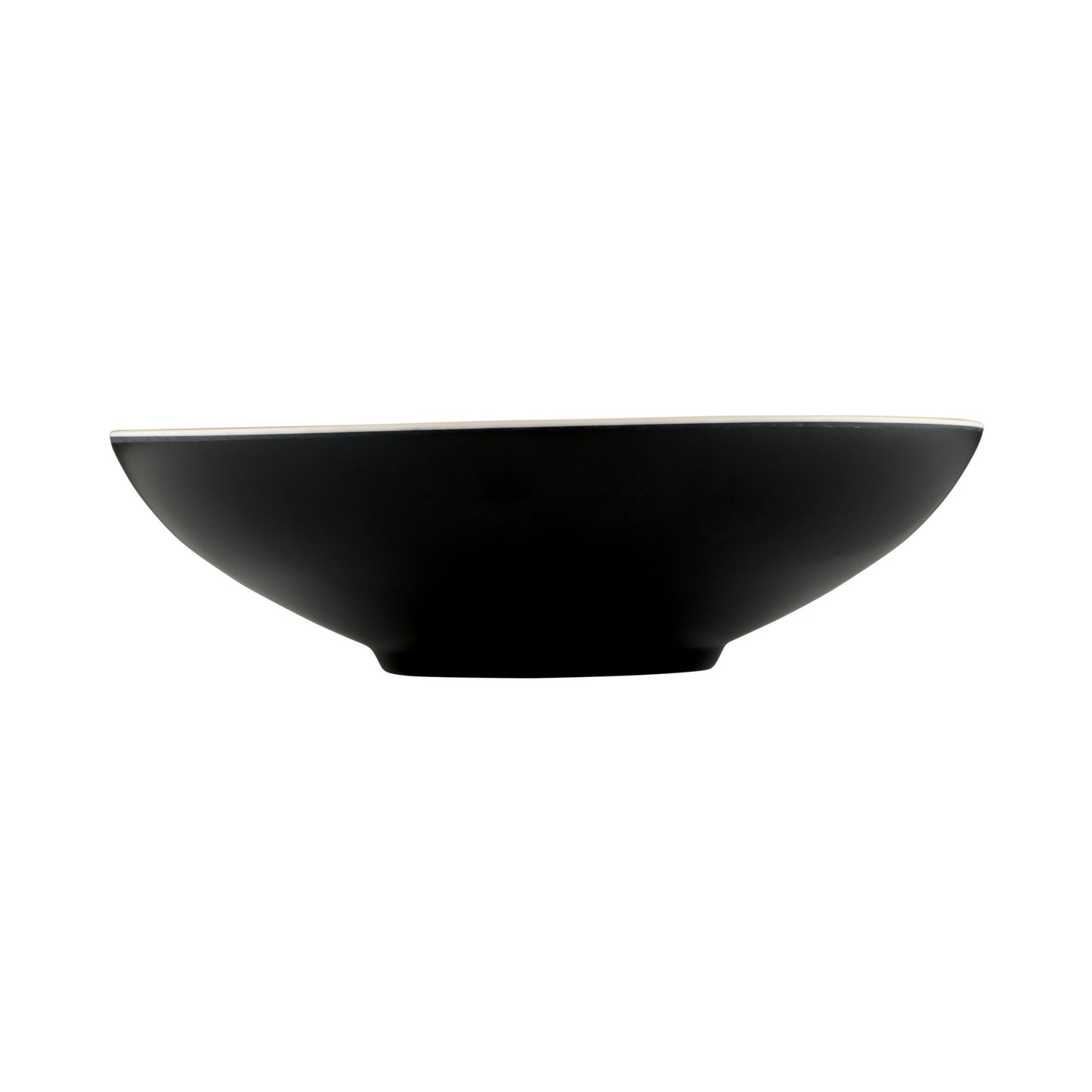 Melamine Round Two Tone Bowl - Ebony Outside, Sand Inside