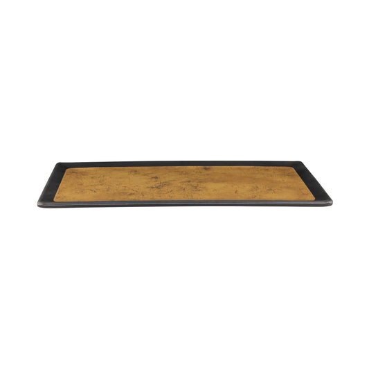 Melamine Rectangular Tray - Black w/ Gold Decal