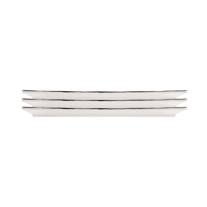 Melamine Rectangular Plate - White w/ Black Decal