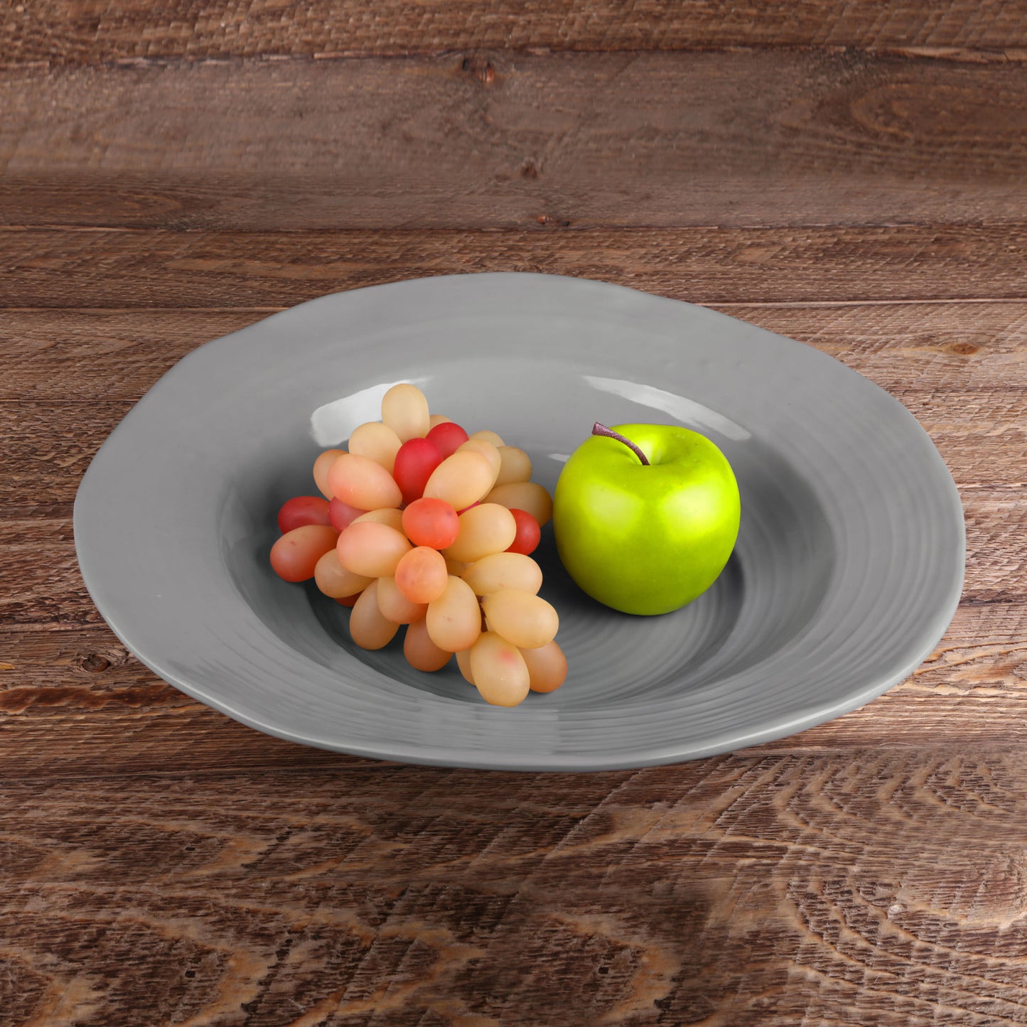Melamine Irregular Round Serving Bowl - Gray