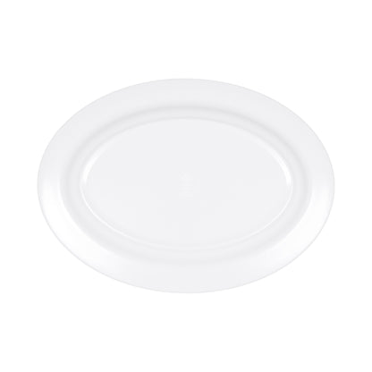 Melamine Oval Rim Platter - White