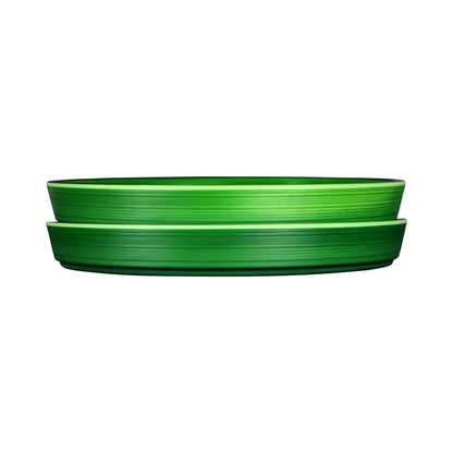 Melamine Round Coupe Plate - Green Glaze