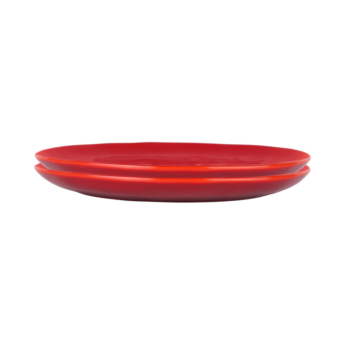 Melamine Round Plate - Red Glaze