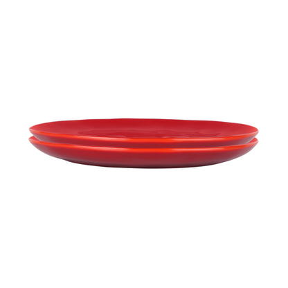 Melamine Round Plate - Red Glaze