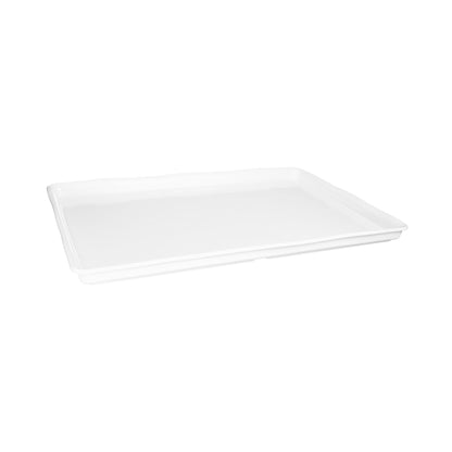 Melamine Rectangular Organic Tray - White