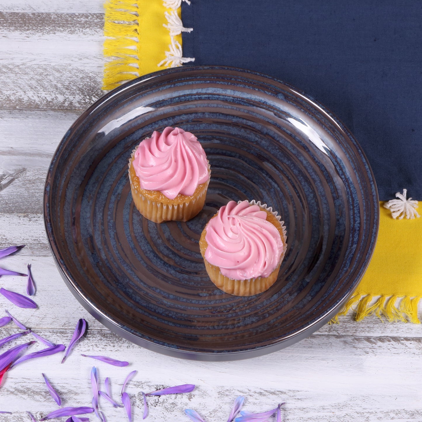 Melamine Round Coupe Plate - Stardust Blue