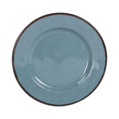 Melamine Round Crackle Plate - Cameo Blue