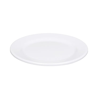 Melamine Round Rim Plate - White