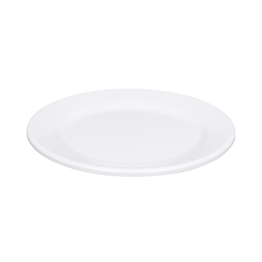 Melamine Round Rim Plate - White