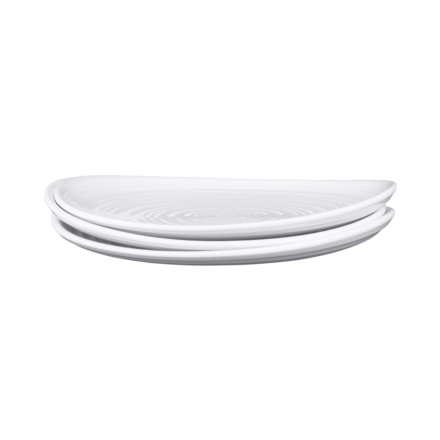 Melamine Round Swirl Plate - White