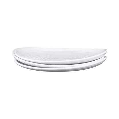 Melamine Round Swirl Plate - White