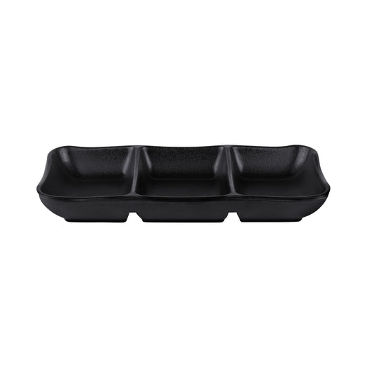 Melamine 3 Compartment Tray - Black