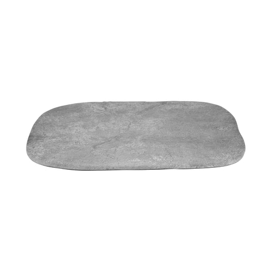 21.25" x 10.5" Faux Moonstone Slate Melamine Large Shared Appetizer, Display Serving Rectangular Platter with Rounded Corners, 0.75" tall, G.E.T. Moonstone