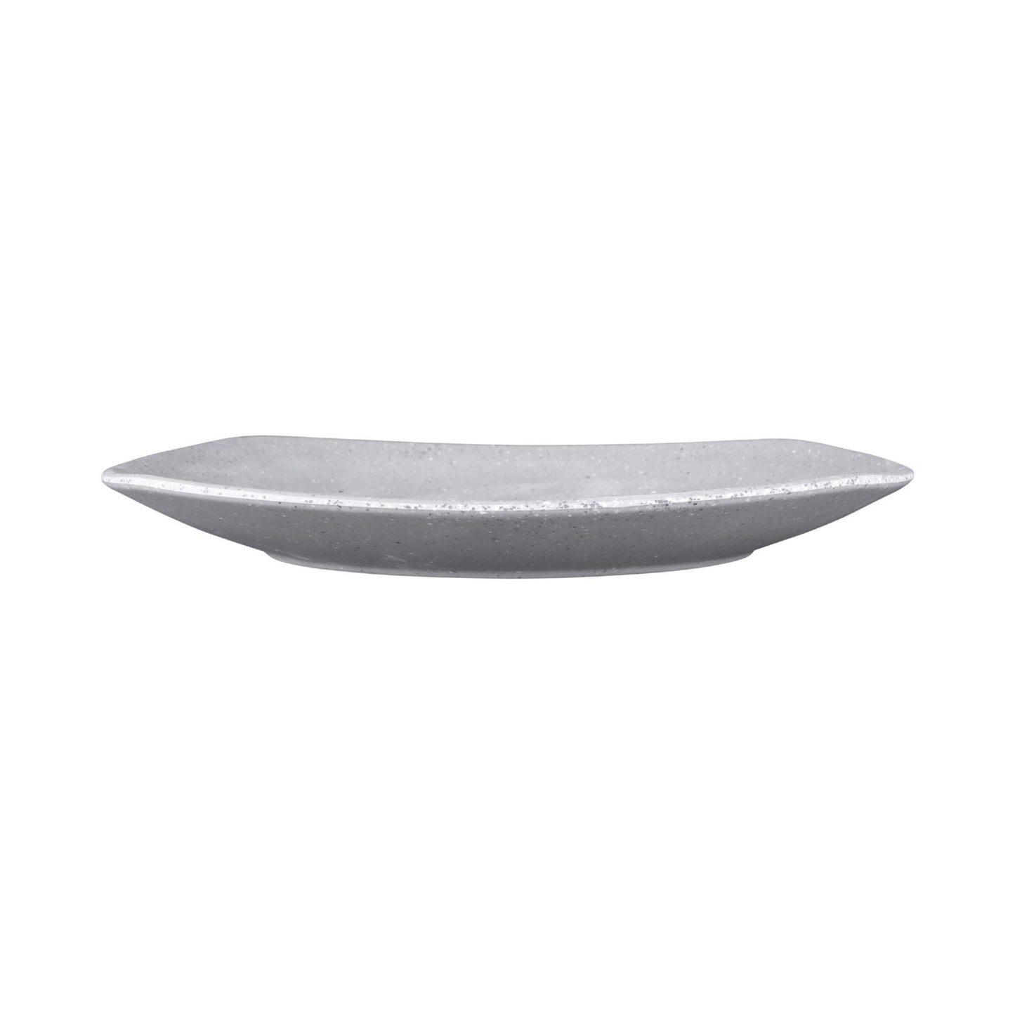 Melamine Square Plate w/ Rounded Edges - Granite Stone