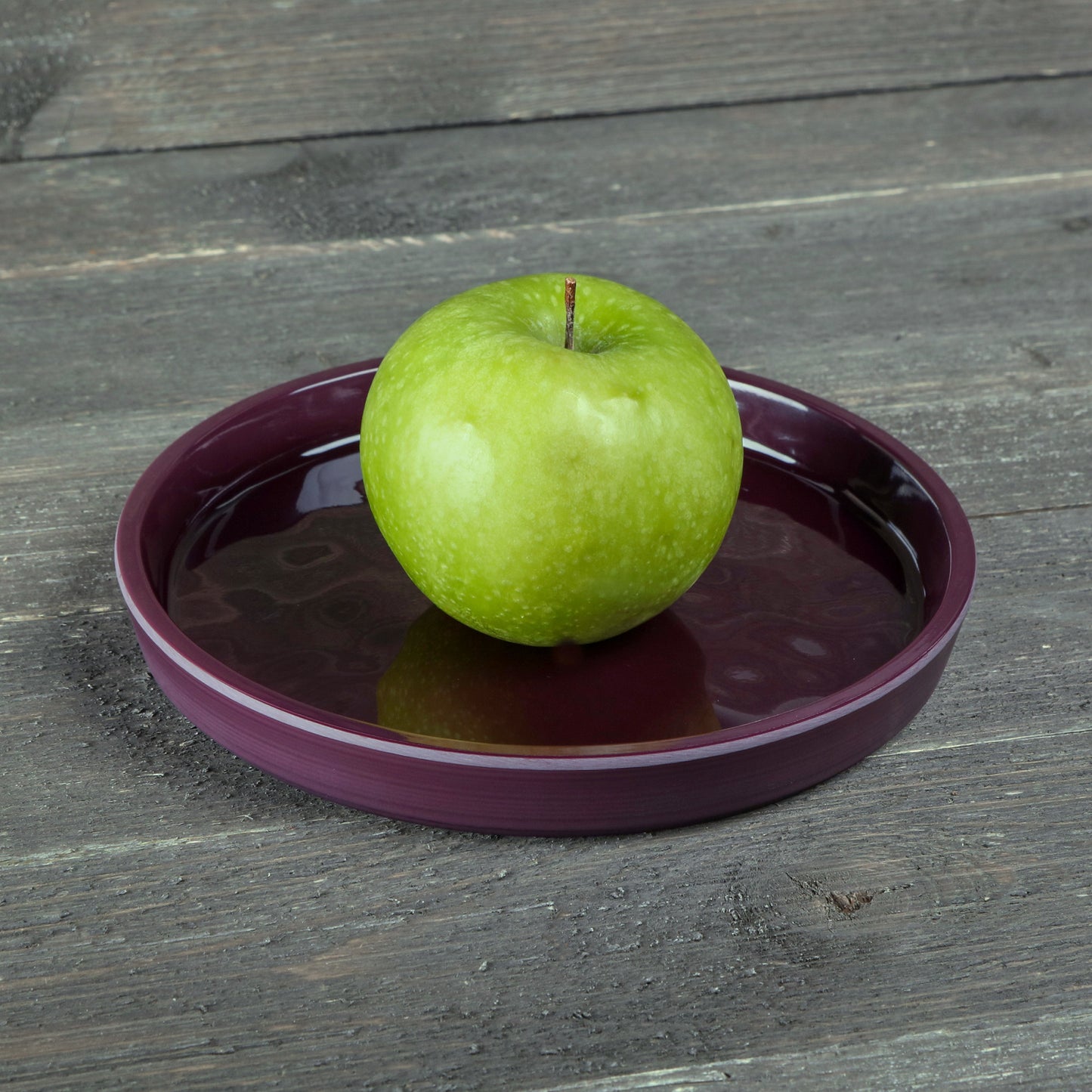Melamine Round Coupe Plate - Purple Glaze