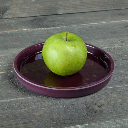 Melamine Round Coupe Plate - Purple Glaze
