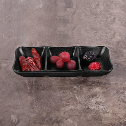 Melamine 3 Compartment Tray - Black