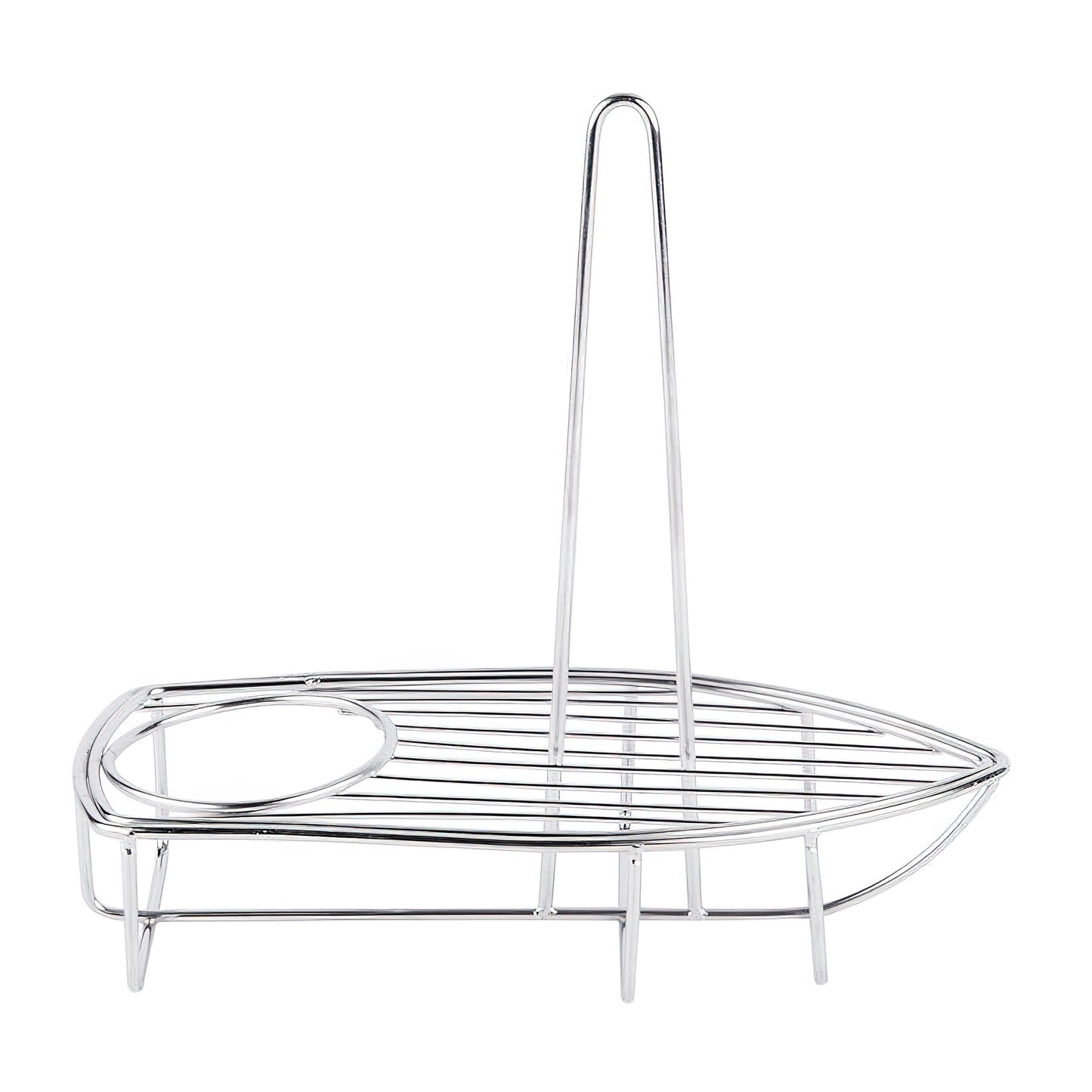 Stainless Steel Onion Ring Tower with Two Sauce Cup Holders