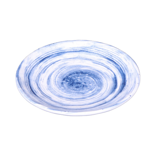 Melamine Round Plate - Navy Design
