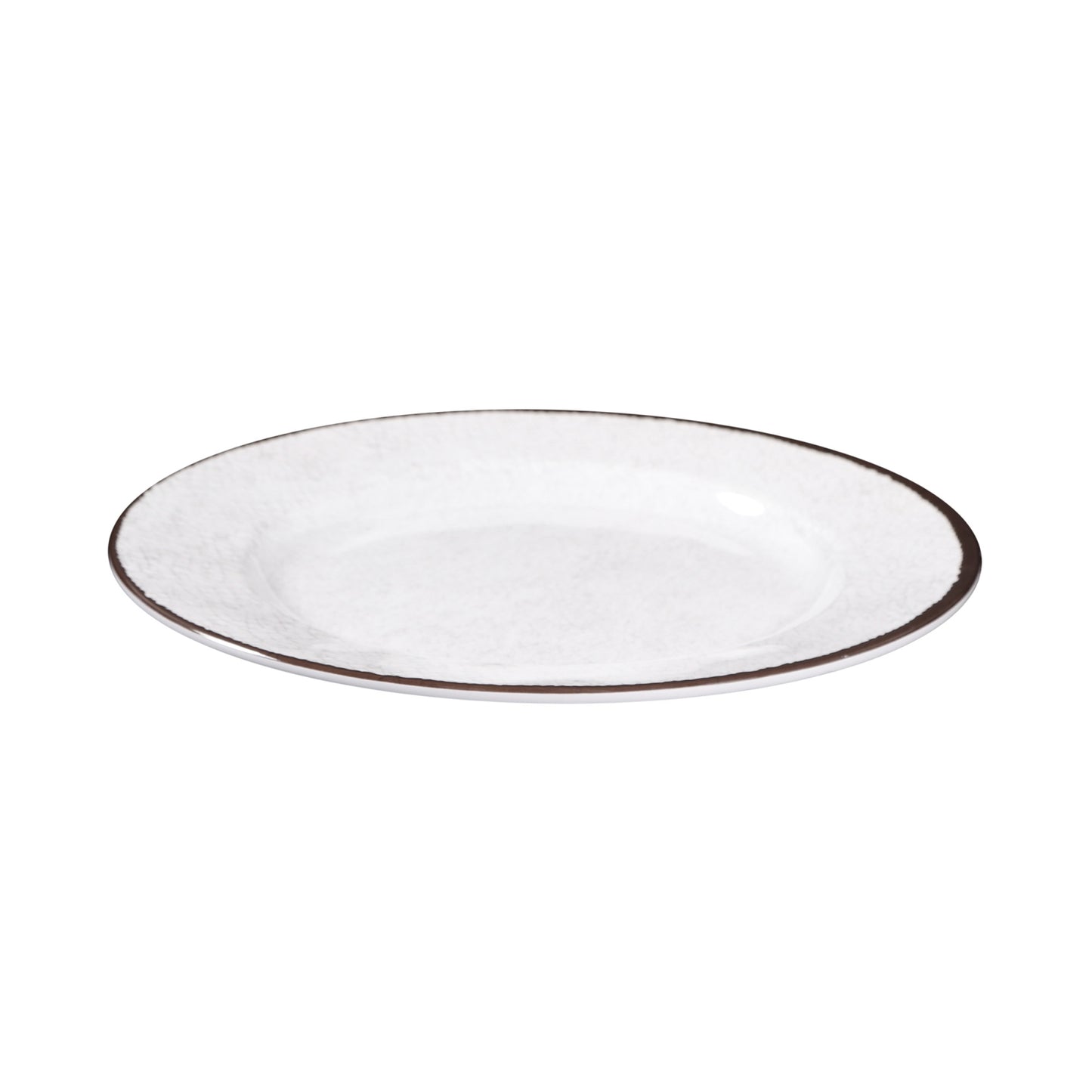 Melamine Round Crackle Plate - White