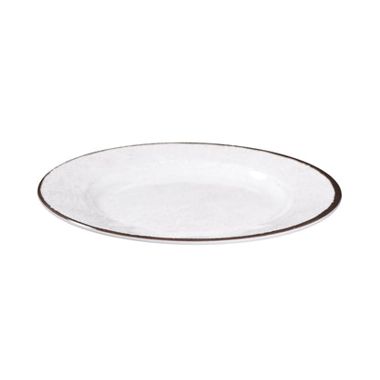 Melamine Round Crackle Plate - White