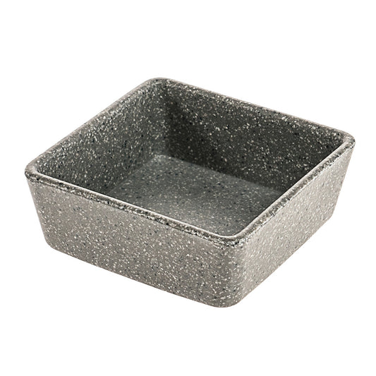 6.75 oz infuse stone grey square melamine ramekin, 3.66"L x 3.66"W x 1.5"H, GET, cheforward