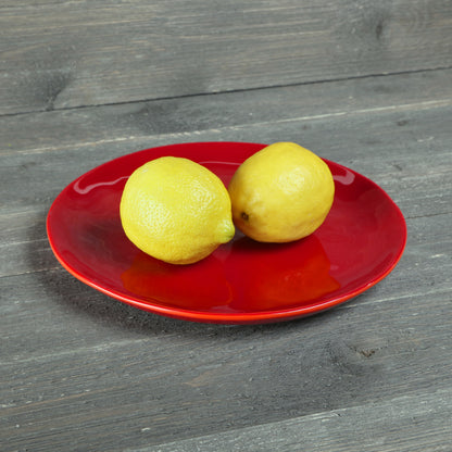 Melamine Round Plate - Red Glaze