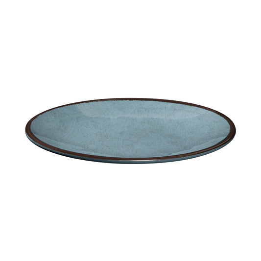 Melamine Oval Crackle Plate - Cameo Blue