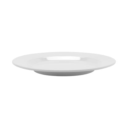 12.5" Melamine, White, Textured Rim, Round Dinner Plate, G.E.T. Minski (12 Pack)