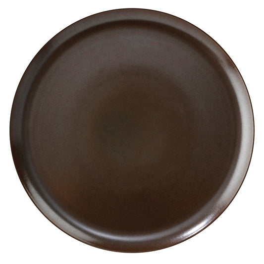 9" Brown Reactive Glaze Porcelain Coupe Plate, Corona Cosmos Mercury (Stocked) (12 Pack)