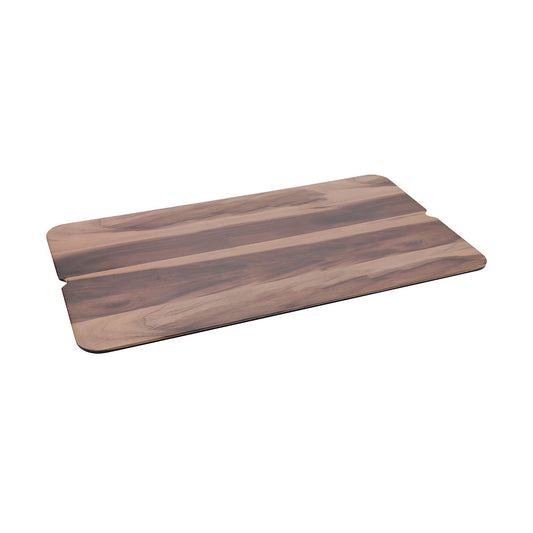 20" x 11" Melamine Faux Walnut Wood Display, 0.5" tall