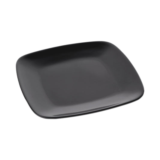 Melamine Rounded Edge Square Plate - Black