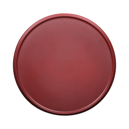Melamine Round Coupe Plate - Red Glaze