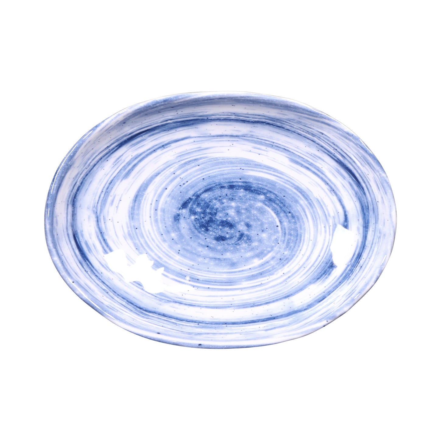 Melamine Deep Oval Plate - Navy Design