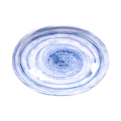Melamine Deep Oval Plate - Navy Design