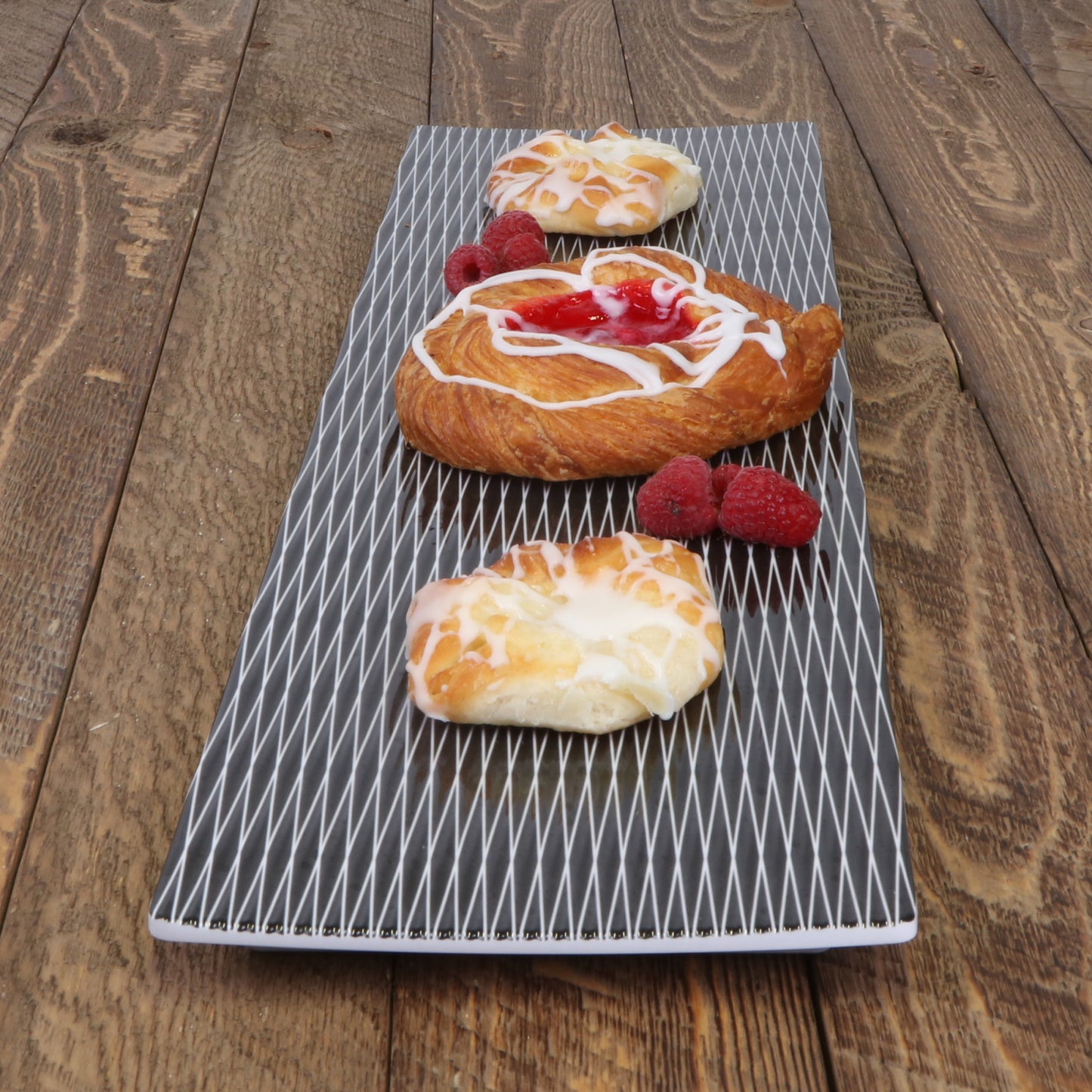 Melamine Rectangular Plate - White w/ Black Decal