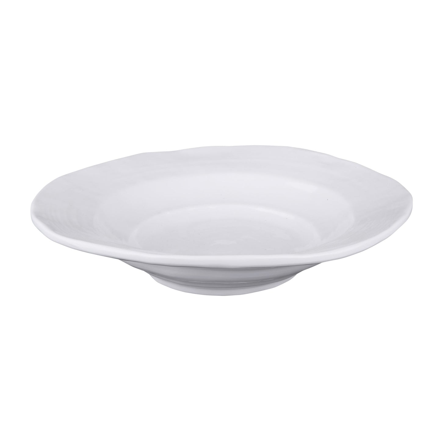 Melamine Irregular Round Bowl - White