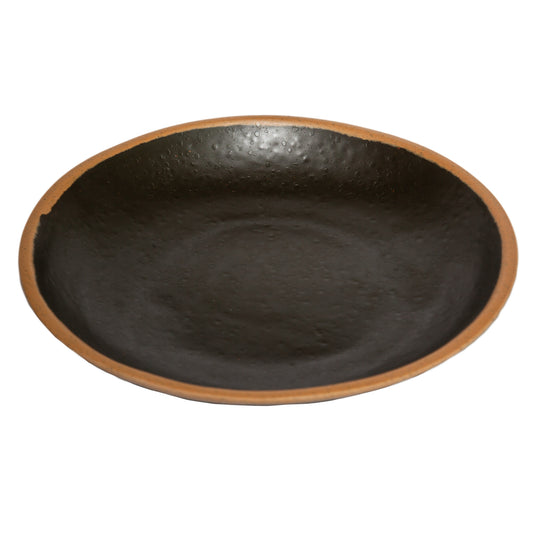 8.3" Brown, Melamine, Small Round Coupe Salad Plate, G.E.T. Pottery Market Glazed (12 Pack)
