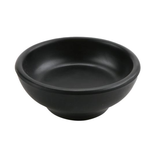 3" Black Melamine - Soy Sauce Dish - 3"x3"x1.25", Nara. GET. (12 Pack)