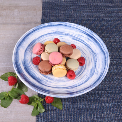 Melamine Round Plate - Navy Design