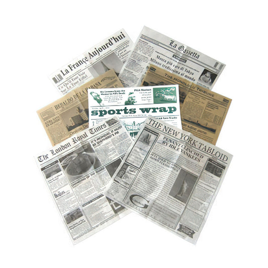 12" x 12" Food-Safe Variety Pack Newsprint Liner, 1000 piece