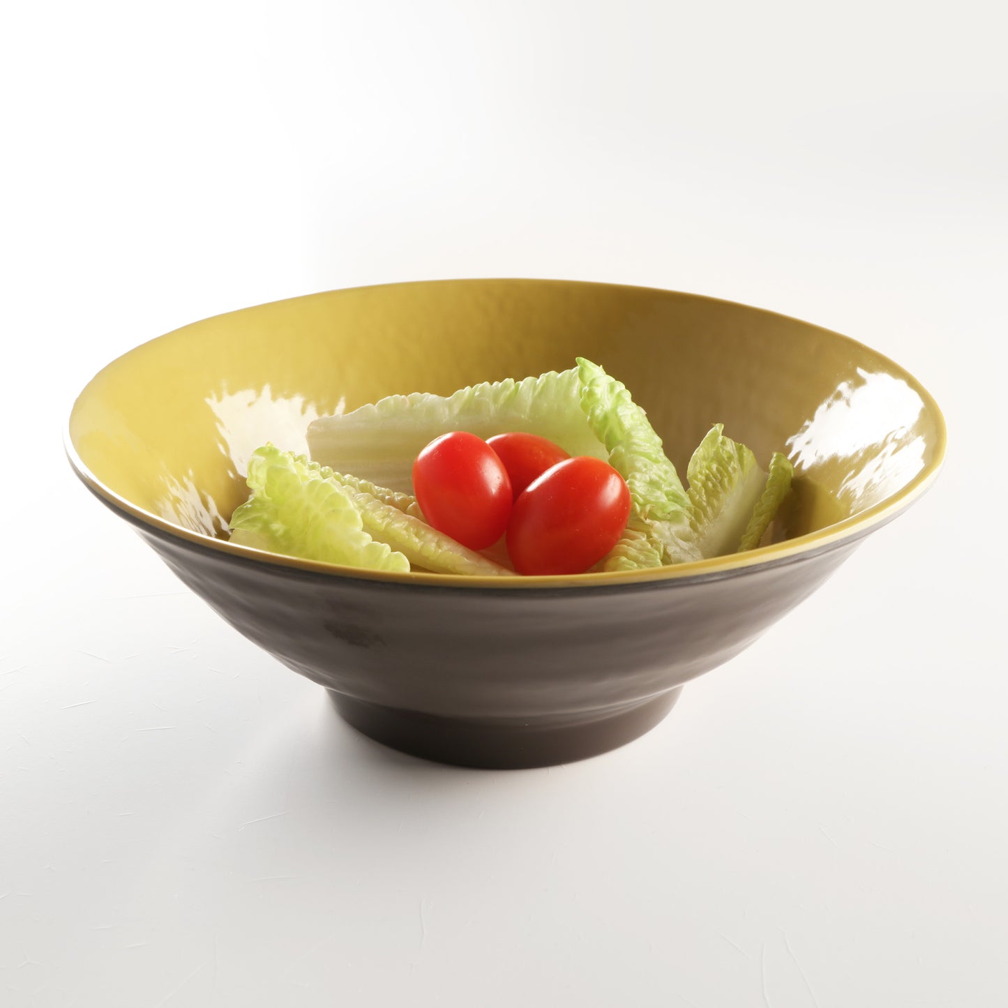 Melamine Bowl - Aubergine Matte Finish Outside/Olive Oil Gloss Finish Inside